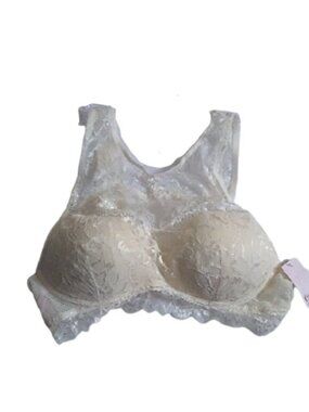 Candie's Longline Lace Push-Up Bra, Ivory, Small